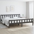 vidaXL Massivholzbett Grau 160x200 cm