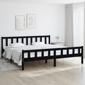 vidaXL Massivholzbett Schwarz 180x200 cm 6FT Super King