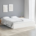 vidaXL Massivholzbett Weiß 135x190 cm 4FT6 Double