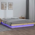 vidaXL Massivholzbett mit LEDs 150x200 cm 5FT King Size