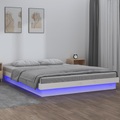 vidaXL Massivholzbett mit LEDs Weiß 150x200 cm 5FT King Size