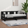 vidaXL Tagesbett Ausziehbar Schwarz Massivholz Kiefer 2x(90x190) cm