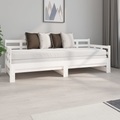vidaXL Tagesbett Ausziehbar Weiß Massivholz Kiefer 2x(80x200) cm