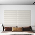 vidaXL Wandpaneele 12 Stk. Creme 90x15 cm Samt 1,62 m²
