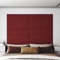 vidaXL Wandpaneele 12 Stk. Weinrot 90x30 cm Stoff 3,24 m²