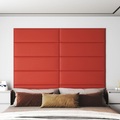 vidaXL Wandpaneele 12 Stk. Rot 90x30 cm Kunstleder 3,24 m²