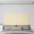vidaXL Wandpaneele 12 Stk. Creme 90x15 cm Kunstleder 1,62 m²
