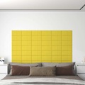 vidaXL Wandpaneele 12 Stk. Gelb 30x15 cm Stoff 0,54 m²