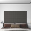 vidaXL Wandpaneele 12 Stk. Dunkelgrau 60x15 cm Stoff 1,08 m²