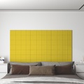 vidaXL Wandpaneele 12 Stk. Gelb 60x15 cm Stoff 1,08 m²