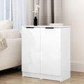 vidaXL Sideboards 2 Stk. Hochglanz-Weiß 30x30x70 cm Holzwerkstoff