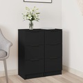vidaXL Sideboards 2 Stk. Schwarz 30x30x70 cm Holzwerkstoff