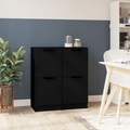 vidaXL Sideboards 2 Stk. Schwarz 30x30x70 cm Holzwerkstoff