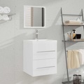 vidaXL Badschrank mit Spiegel Weiß 41x38,5x48 cm