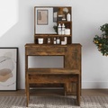 vidaXL, vidaXL Schminktisch mit Spiegel Räuchereiche 86,5x35x136 cm