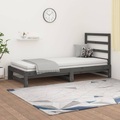vidaXL Tagesbett Ausziehbar Grau 2x(90x190) cm Massivholz Kiefer