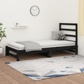 vidaXL Tagesbett Ausziehbar Schwarz 2x(90x190) cm Massivholz Kiefer