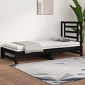 vidaXL Tagesbett Ausziehbar Schwarz 2x(90x200) cm Massivholz Kiefer