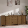 vidaXL Sideboard Honigbraun 230x35x80 cm Massivholz Kiefer