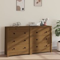 vidaXL Sideboard Honigbraun 140x35x80 cm Massivholz Kiefer
