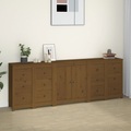 vidaXL Sideboard Honigbraun 230x35x80 cm Massivholz Kiefer