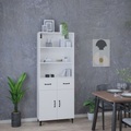 vidaXL, vidaXL Highboard Weiß Holzwerkstoff