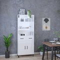 vidaXL Highboard Hochglanz-Weiß Holzwerkstoff