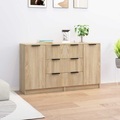 vidaXL Sideboards 2 Stk. Sonoma-Eiche 60x30x70 cm Holzwerkstoff