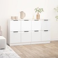 vidaXL Sideboards 2 Stk. Hochglanz-Weiß 60x30x70 cm Holzwerkstoff