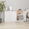 vidaXL Sideboards 2 Stk. Hochglanz-Weiß 60x30x70 cm Holzwerkstoff