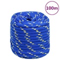 vidaXL Bootsseil Blau 16 mm 100 m Polypropylen