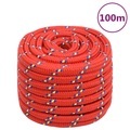 vidaXL Bootsseil Rot 20 mm 100 m Polypropylen