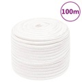 vidaXL Bootsseil Weiß 12 mm 100 m Polypropylen