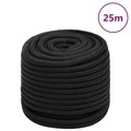 vidaXL Bootsseil Schwarz 18 mm 25 m Polypropylen