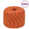 vidaXL Bootsseil Orange 14 mm 100 m Polypropylen