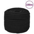 vidaXL, vidaXL Arbeitsseil Schwarz 14 mm 100 m Polyester