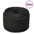 vidaXL Arbeitsseil Schwarz 12 mm 50 m Polypropylen