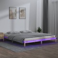 vidaXL, vidaXL Massivholzbett mit LEDs 180x200 cm 6FT Super King