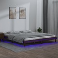 vidaXL Massivholzbett mit LEDs Honigbraun 200x200 cm