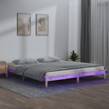 vidaXL Massivholzbett mit LEDs 120x190 cm 4FT Small Double