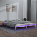 vidaXL Massivholzbett mit LEDs 140x190 cm