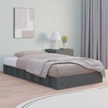 vidaXL Massivholzbett Grau 135x190 cm 4FT6 Double