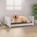 vidaXL Hundebett Weiß 75,5x55,5x28 cm Massivholz Kiefer