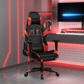 vidaXL, vidaXL Gaming-Stuhl mit Massage & Fußstütze Schwarz & Rot Kunstleder