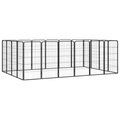 vidaXL 20-tlg. Hundelaufstall Schwarz 50x100cm Stahl Pulverbeschichtet