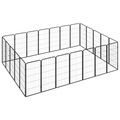 vidaXL 24-tlg. Hundelaufstall Schwarz 50x100cm Stahl Pulverbeschichtet