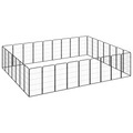 vidaXL 32-tlg. Hundelaufstall Schwarz 50x100cm Stahl Pulverbeschichtet