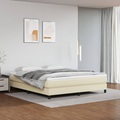 vidaXL Taschenfederkernmatratze Creme 180x200x20 cm Kunstleder