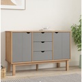 vidaXL Sideboard OTTA Braun&Grau 113,5x43x73 cm Massivholz Kiefer