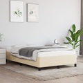 vidaXL Bettgestell Creme 120x200 cm Stoff